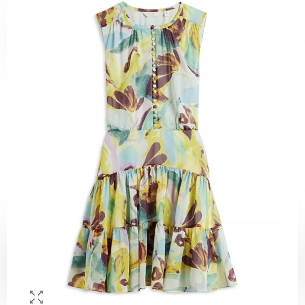 🍁Ted Baker London Multicolor Floral Midi Dress